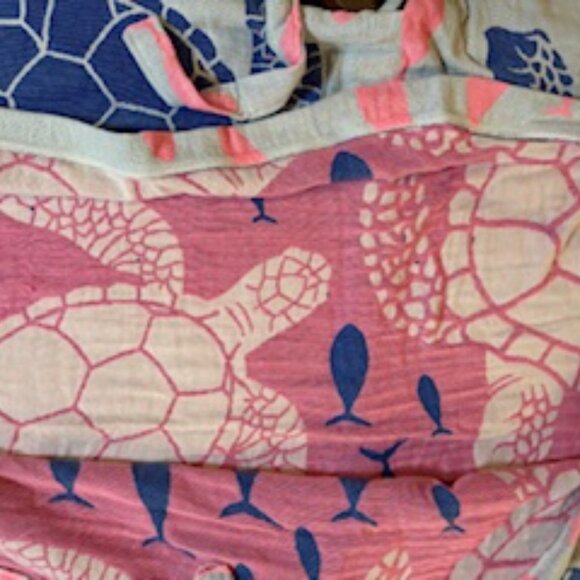 Unisex - Sea Turtle Motif Cotton Robe - Picture 5 of 9